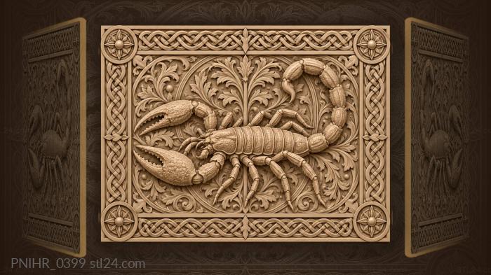 Woven knotwork ring around the scorpion 3d STL model