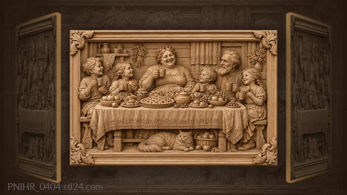 Family feast warm home gathering 3d STL model