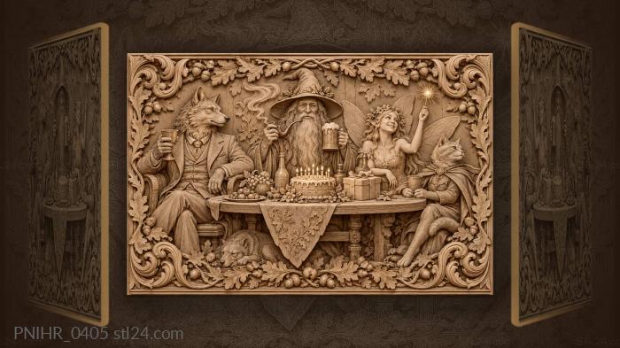Magical birthday feast with friends 3d STL model