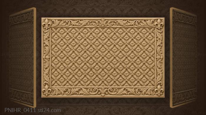Grid of small blossoms with acanthus 3d STL model