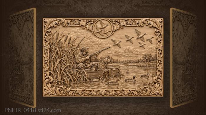 Boatman in the reeds waiting for ducks 3d STL model