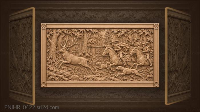 Stag outrunning the mounted chase 3d STL model