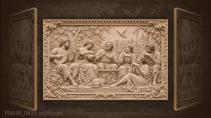 Summer feast with music and friends 3d STL model
