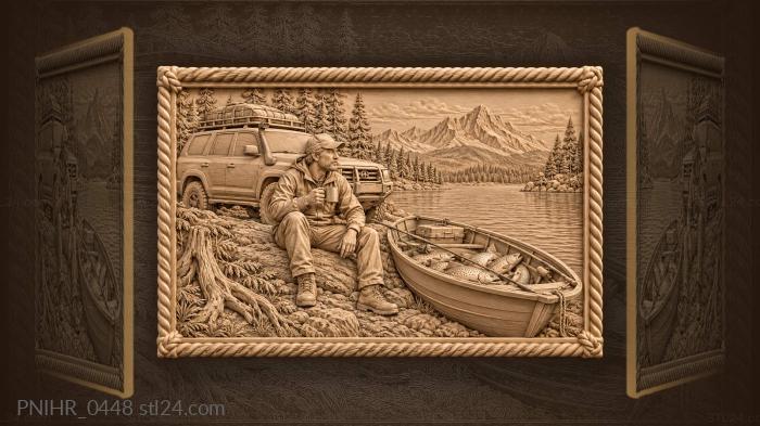 Fishing trip with offroad vehicle 3d STL model