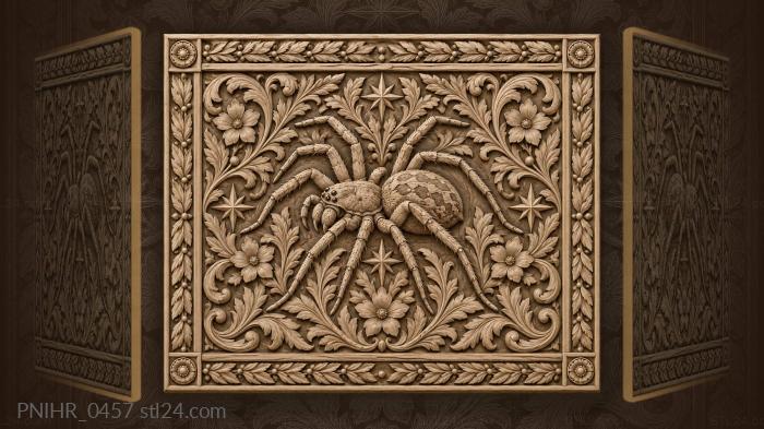 Spider between flowers and stars 3d STL model