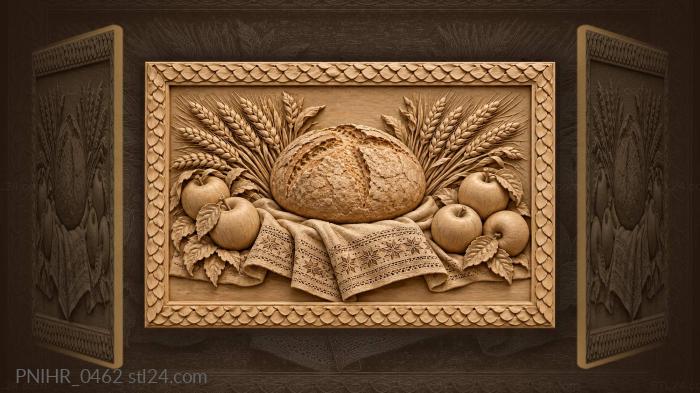 Bread wheat and ripe apples 3d STL model