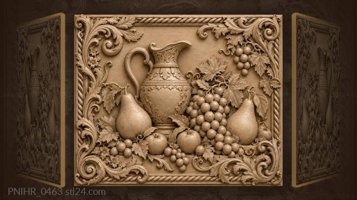Pear pitcher grapes apples abundance 3d STL model