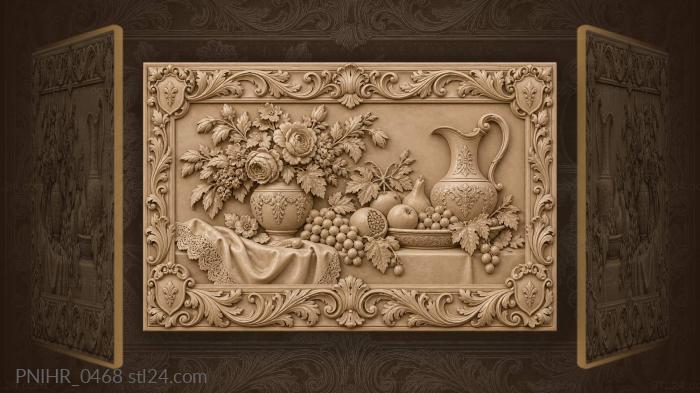 Still life inside acanthus scrolls 3d STL model
