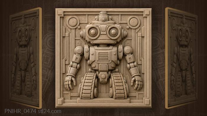 Futuristic robot with geometric details 3d STL model