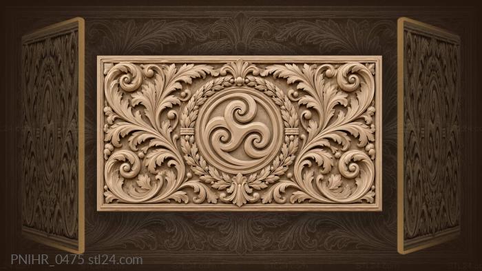 Spiraling center acanthus laurel wreath 3d STL model