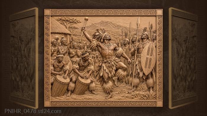 Zulu dance joyful tribal celebration 3d STL model