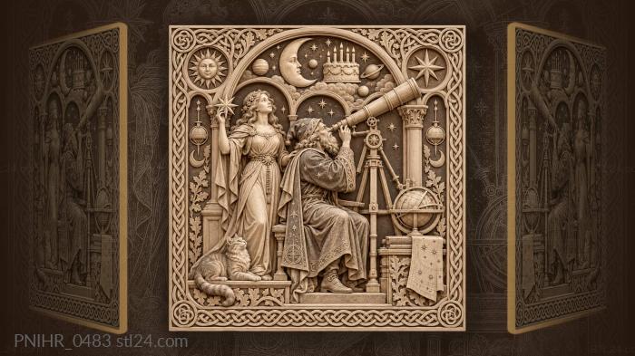 Astronomer, star, moon, birthday wishes 3d STL model