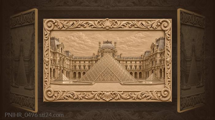 Louvre pyramid majestic architectural view 3d STL model