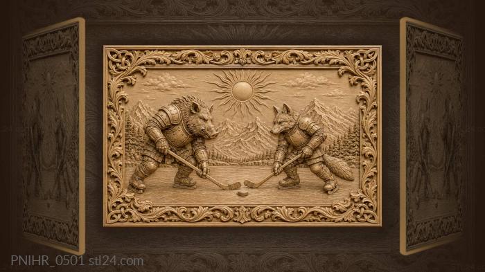 Wild hockey duel under sun 3d STL model