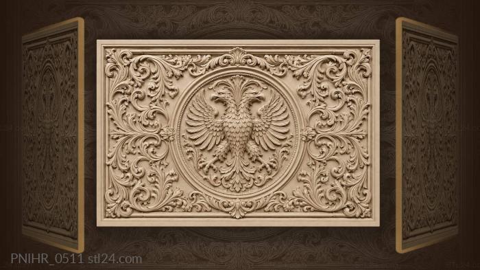 Imperial double-headed eagle floral frame 3d STL model