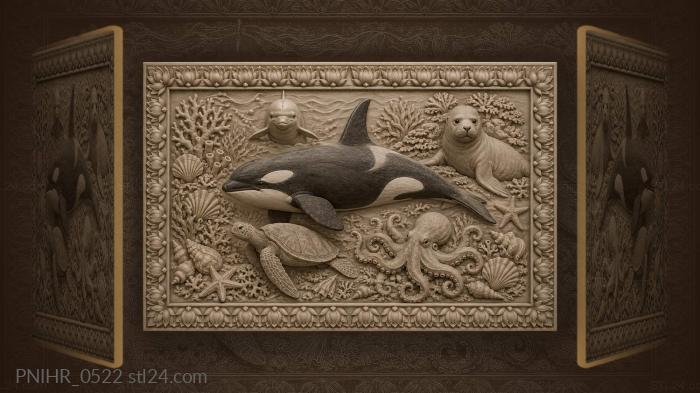Orca dolphin seal ocean life 3d STL model