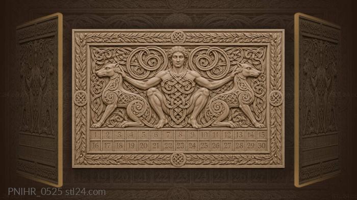 Celtic knots with animal spirals numerals 3d STL model
