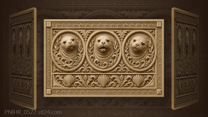 Seals among waves and seaweed 3d STL model