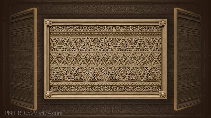 Triangle rows with diamond inlays 3d STL model