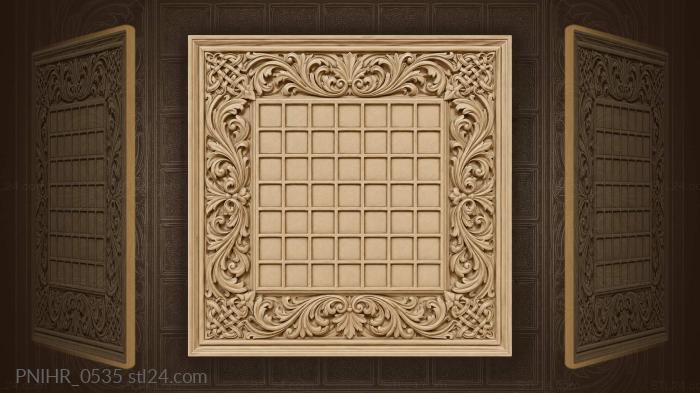 Acanthus scrollwork geometric grid frame 3d STL model