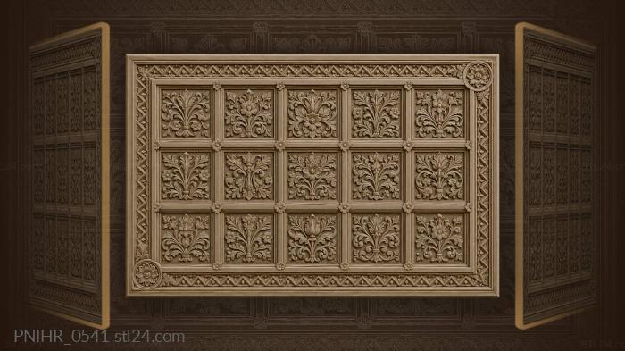 Flowers laid out in a square grid 3d STL model