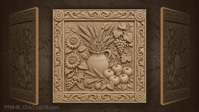 Golden harvest abundance sunflowers apples 3d STL model