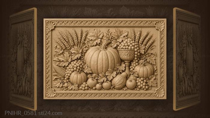 Chalice of grapes by a big pumpkin 3d STL model