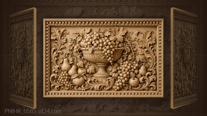 Chalice brimming with heavy grapes 3d STL model