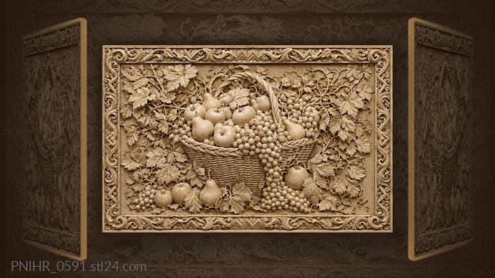 Vines cascading from a wicker basket 3d STL model
