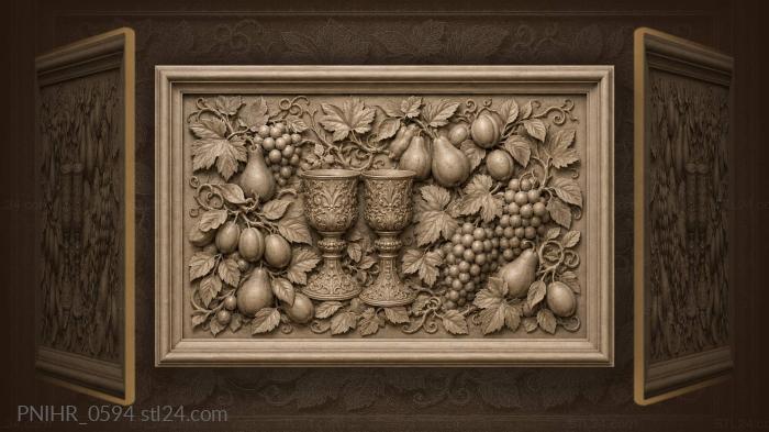 Abundant harvest with golden chalices 3d STL model