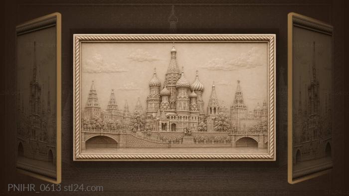 Moscow skyline with saint basil 3d STL model