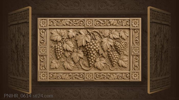 Dark grape bunches scattered all over 3d STL model