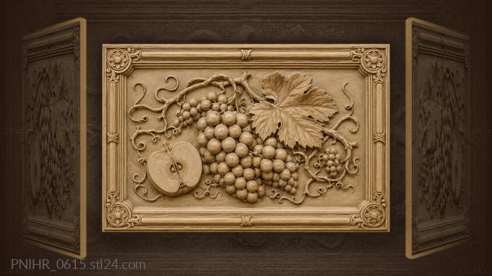 Ripe and green berries with an apple 3d STL model