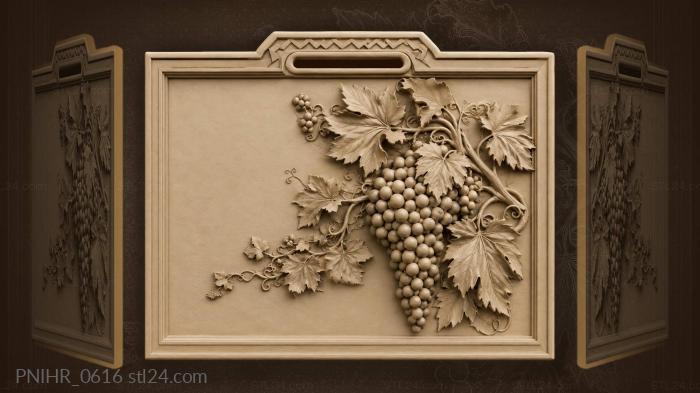 Grapes to one side of a handle 3d STL model