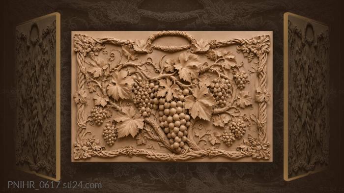 Grapes beneath twisted branches with a handle 3d STL model