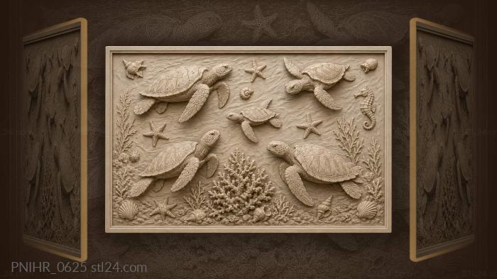 Ocean life whimsical underwater scene 3d STL model