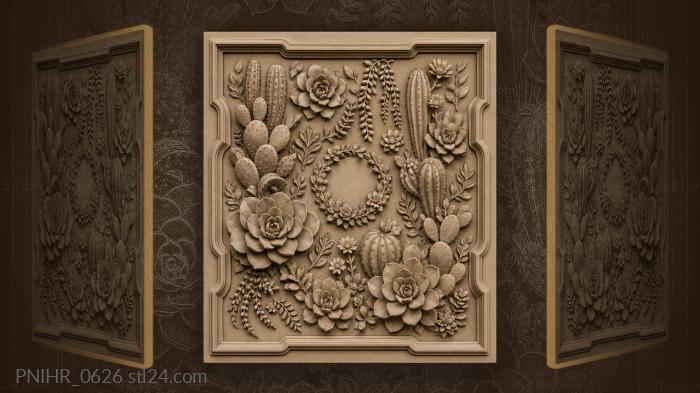 Desert blooms and leafy accents 3d STL model