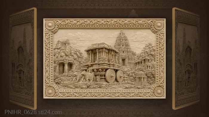 Ancient indian temple chariot scene 3d STL model