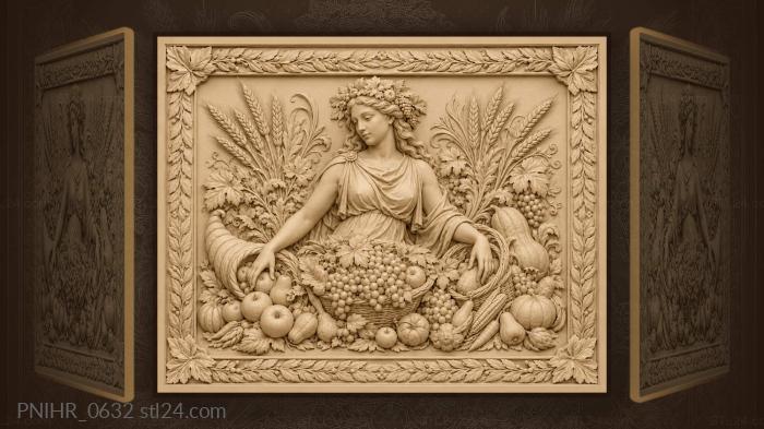 Abundant harvest fruit vegetable cornucopia 3d STL model