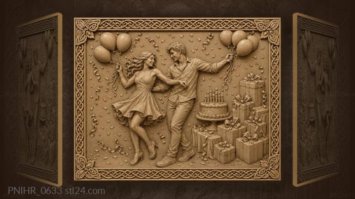 Joyful dance with birthday treats 3d STL model