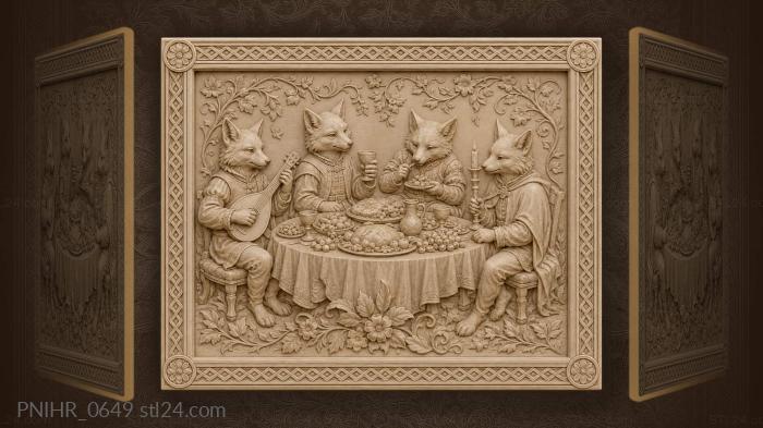 Forest feast with musical friends 3d STL model