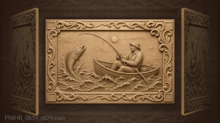 Trout soars above the waves by boat 3d STL model