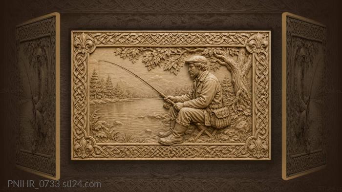 Man on a stool in celtic braid 3d STL model