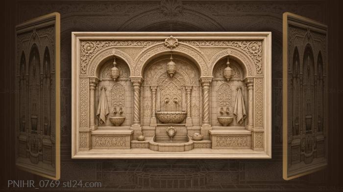 Bathhouse scene with attendants and vessels 3d STL model