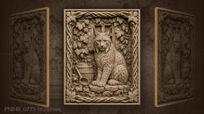 Lynx with barrel and hops 3d STL model