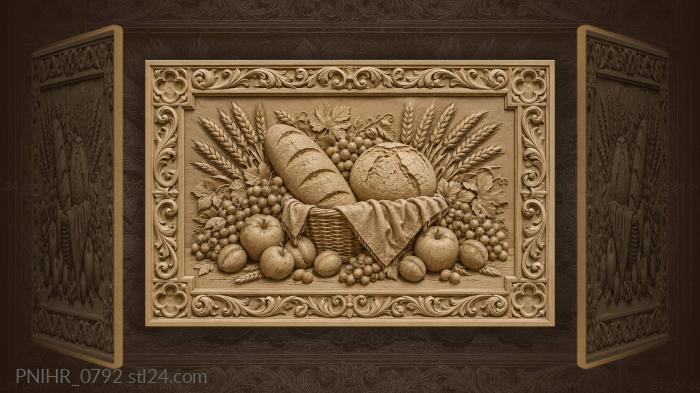 Abundant harvest of bread and fruit 3d STL model