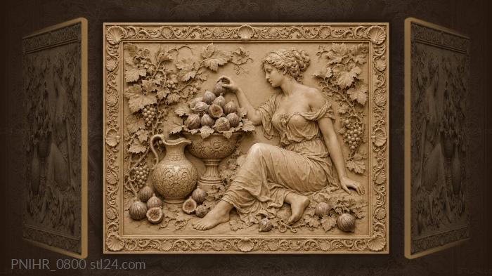 Figs pitcher urn lush grapes 3d STL model