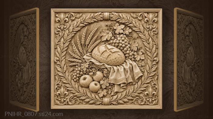 Harvest loaf anchors a feast of fruit 3d STL model