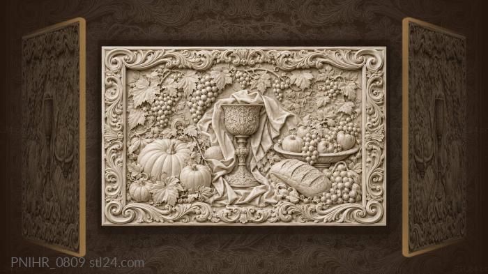 Goblet under folded cloth among pumpkins 3d STL model