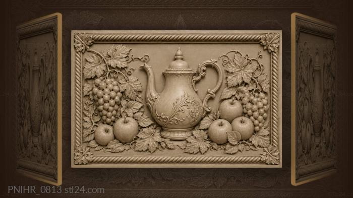 Teapot grapes apples autumn abundance 3d STL model